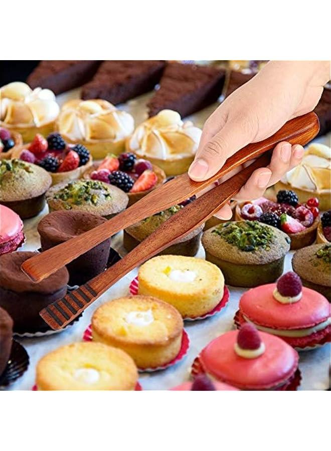 Wooden Buffet Food Tongs for Kitchen Bread Salad BBQ Serving Tool  - Image 2
