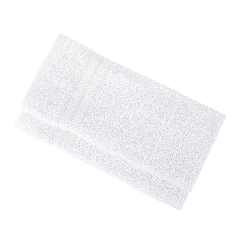 Layers 100% Cotton Hand Towel, 400 GSM (White, Solid Pattern) Tuscany Collection, Light Weight, Zero Twist, Moisture Absorbent, Quick Dry Towel, Bathroom Accessories (Pack of 2) - Image 1