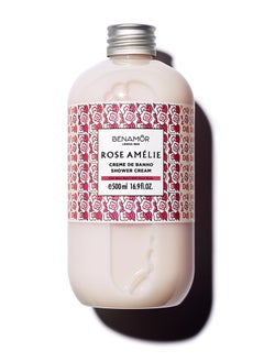 Benamor Rose Amelie Shower Cream With Argan Oil And Aloe Vera Hydrating And Revitalizing Body Wash Delicate Rose Scent Paraben Free Vegan 500ml