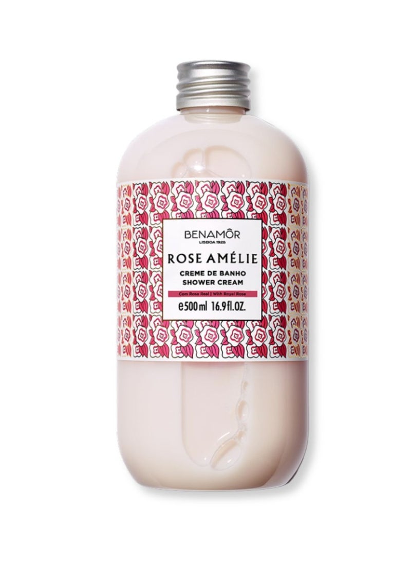 BENAMÕR Rose Amelie Shower Cream – Velvety Rose-Scented Body Wash with Argan Oil, Shea Butter & Aloe Vera | Softening, Nourishing Cleanser – 500ml - Image 1