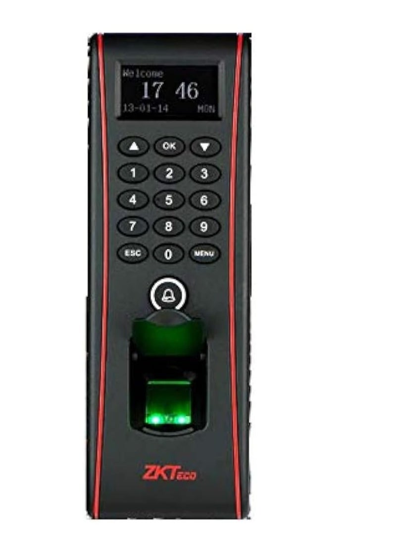 زد كيه تيكو جهاز التحكم في الوصول بالبصمة والتوقيت المعتمد على تقنية IP من ZKTeco TF1700 – مقاوم للماء IP65، يتسع لـ 2200 بصمة، 50000 سجل، دعم RFID، اتصالات TCP/IP و RS485، مع ريلاي مدمج للتحكم في الأبواب - Image 1