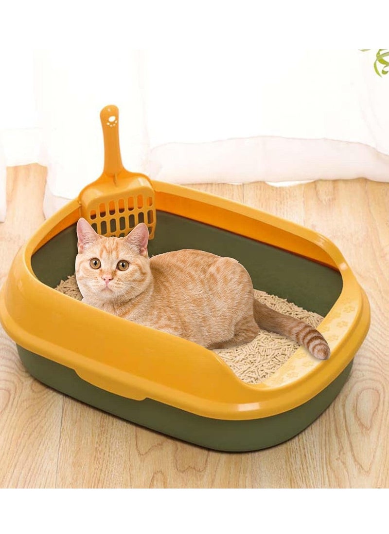 vsell24 - Cat Litter Box Pet Litter Tray Kitten Pan Toilet Shovel Bedpan Green - Image 1