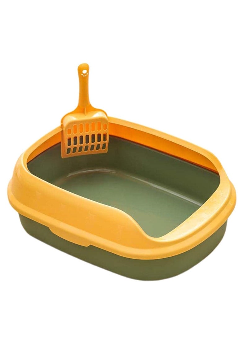 vsell24 - Cat Litter Box Pet Litter Tray Kitten Pan Toilet Shovel Bedpan Green - Image 1
