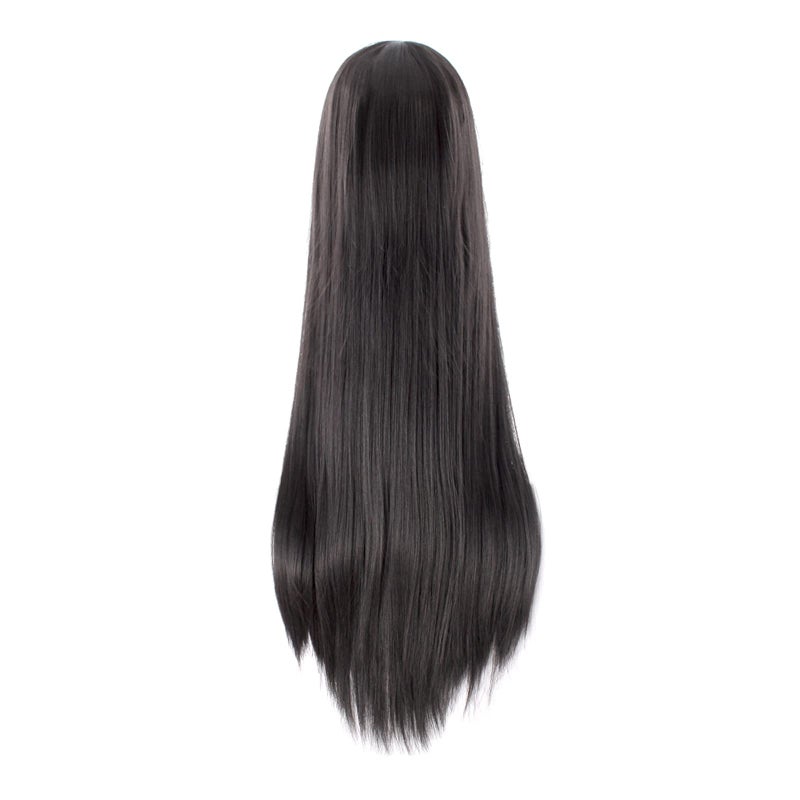 MapofBeauty MapofBeauty 40 Inch/ 100 cm Carve Long Straight Cosplay Wig Anime Costume Party Wig (Black)  - Image 2