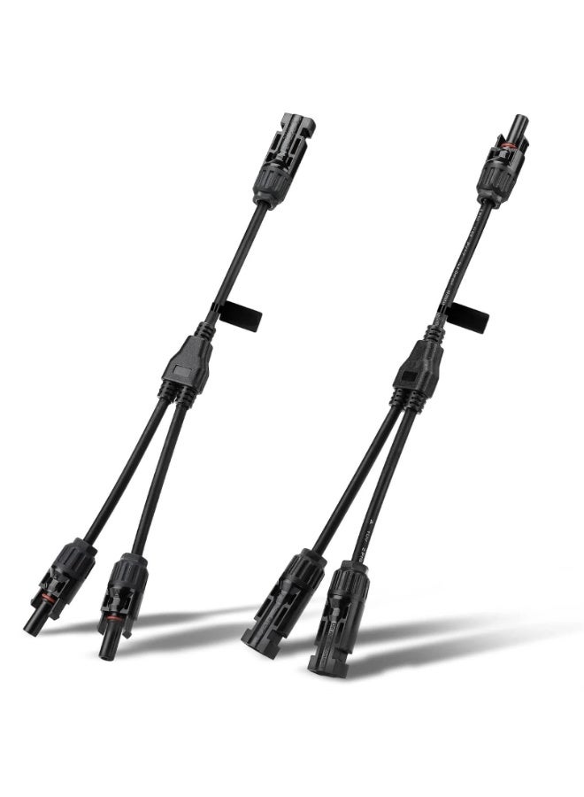 Solar Connectors Y Branch Parallel Adapter Cable Wire Plug Tool Kit for Solar Panel, Power Solar Cable for Solar Panel, 30A 1000V Y-Branch Cable, Y Parallel Solar Wire in Pair (1*M/FF+ - Image 1