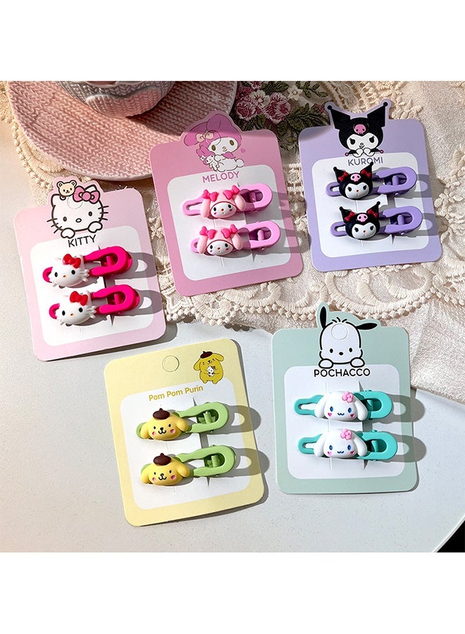 Sanrio 10 pcs Cartoon Hair Clips, Cute Barrettes Snap Hair Clips, Hair Accessories Gift For Women Teens Girls - Image 1