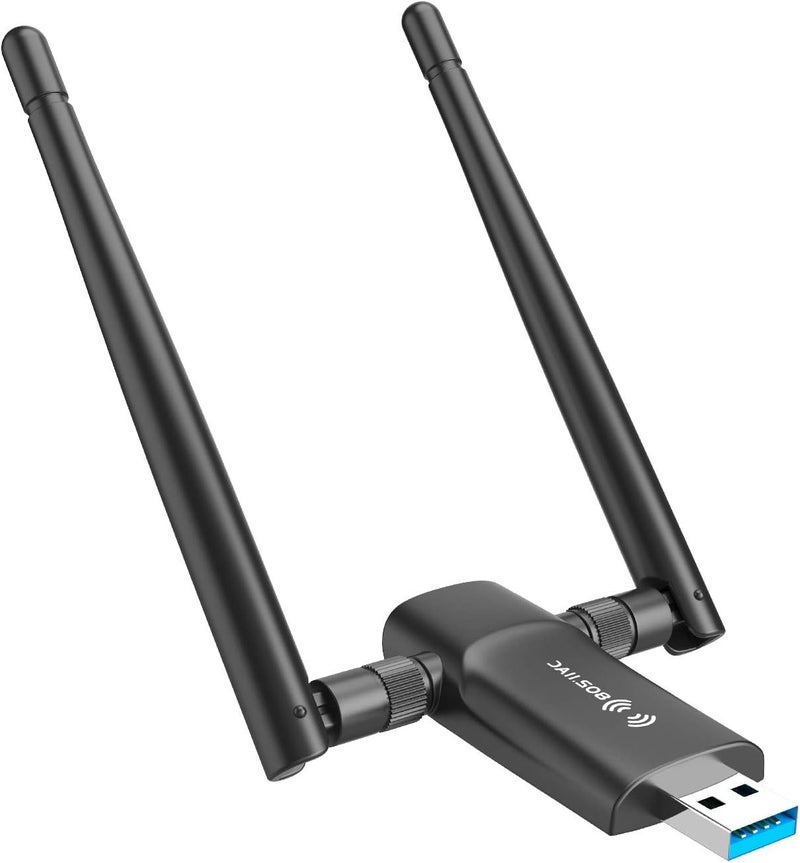 Nineplus Wireless USB WiFi Adapter for PC - 1300Mbps Dual 5Dbi Antennas 5G/2.4G WiFi Adapter for Desktop PC Laptop Windows11/10/8/7/Vista/XP, Wireless Adapters for Desktop Computer Network Adapters - Image 1