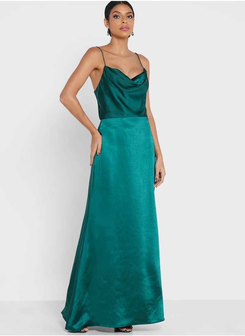 True Decadence Cowl Neck Bridesmaid Maxi Dress