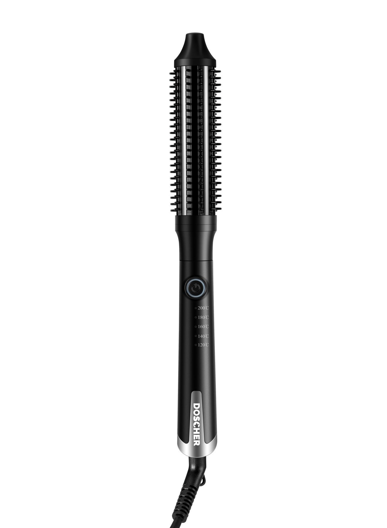 Slim Hot Brush 3-in-1 Thermal Brush, Ionic Anti-Frizz Styling Brush with 5 Heat Settings, Straightener & Curler Function, 360° Swivel Cord, Auto-Off, Heat-Resistant Design, Ideal for Curly, Textured & Fine Hair