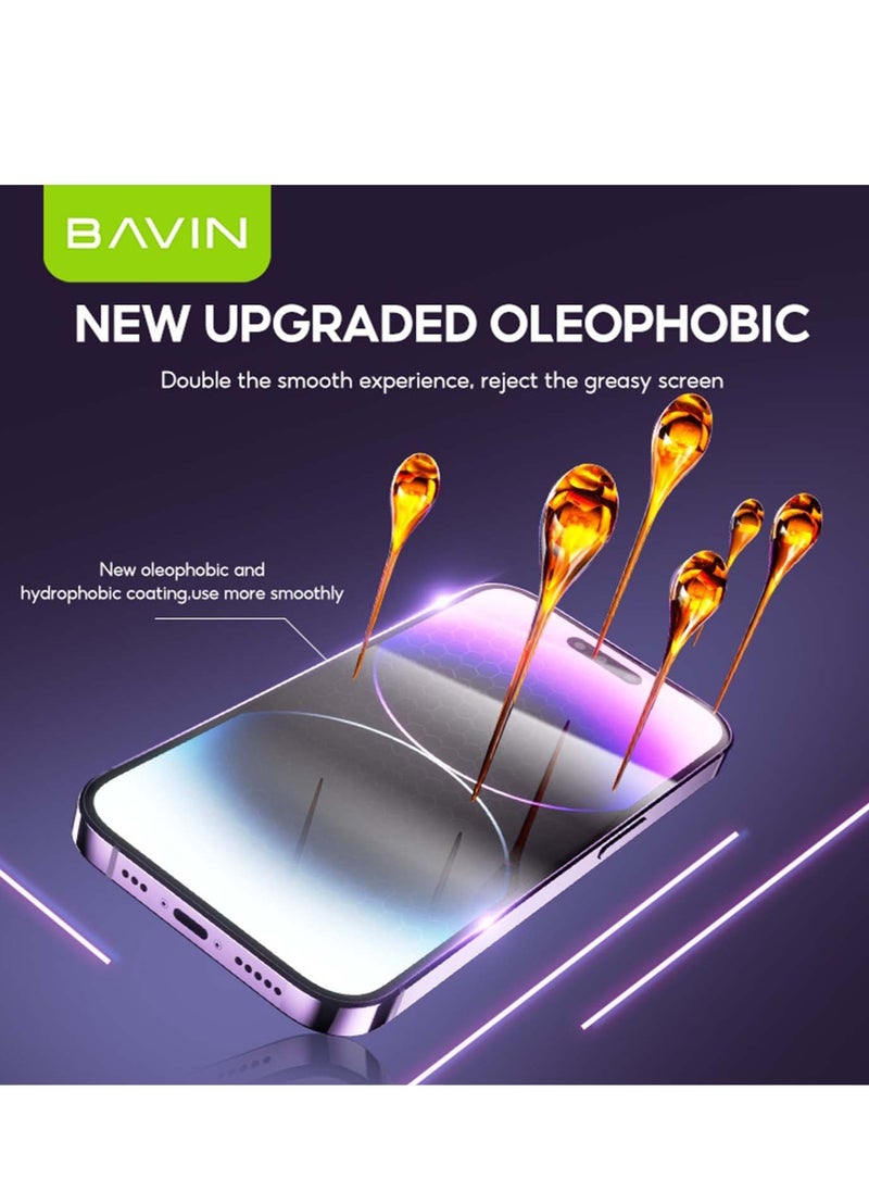 BAVIN Full Cover Tempered Glass Screen Protector with Automatic Alignment Tool for Apple iPhone 14 Plus  – Easy Installation Anti Bubbles