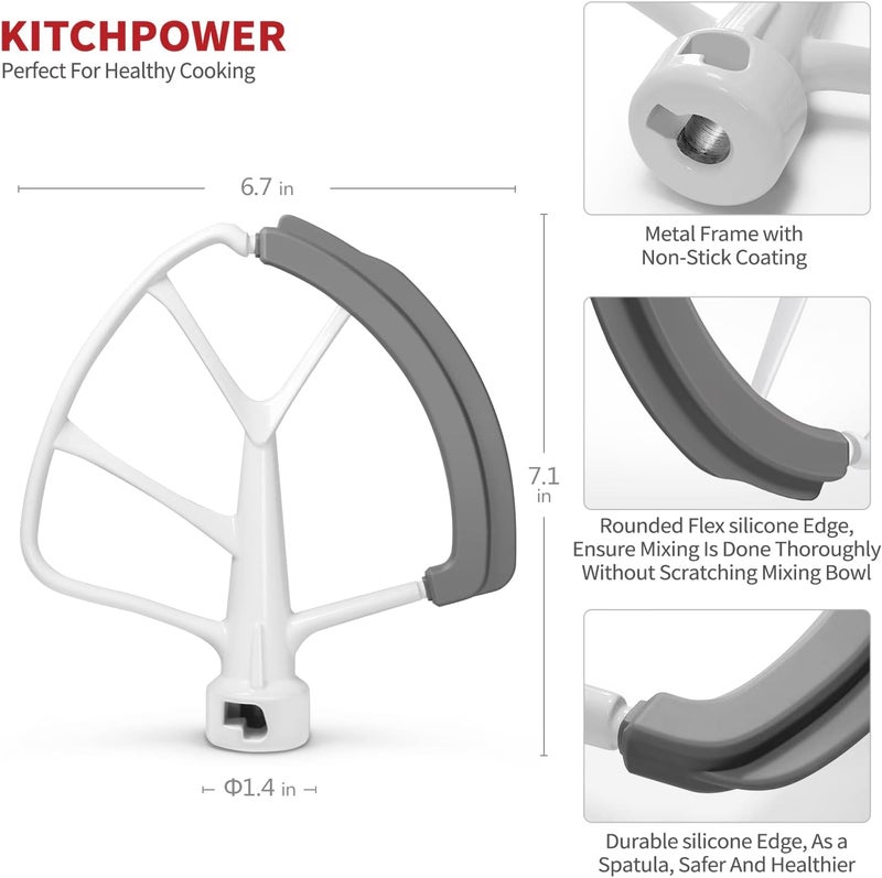 KITCHPOWER 6 Quart Flex Edge Beater for KitchenAid Bowl-Lift Stand Mixers, Kitchenaid Paddle Attachment Mixer Accessory - Image 5