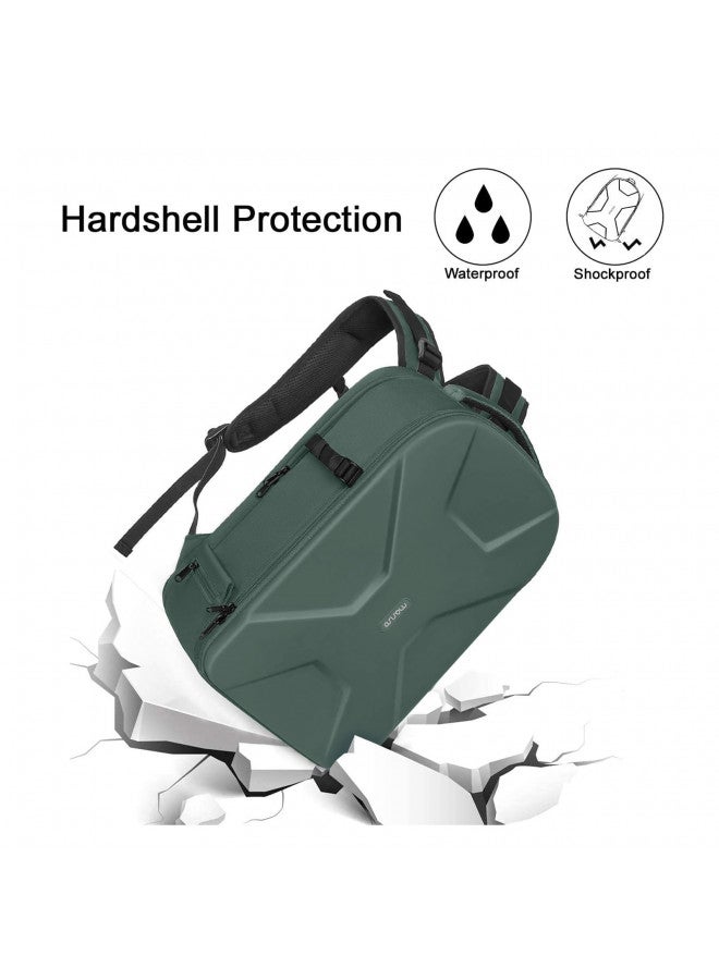 Mosiso حقيبة ظهر كاميرا MOSISO، حقيبة كاميرا للتصوير DSLR/SLR/مرآة 15-16 بوصة مقاومة للماء مع حافظة صلبة وحامل ثلاثي الأرجل وحيز للكمبيوتر المحمول متوافقة مع كانون/نيكون/سوني، أخضر زمردي - Image 3