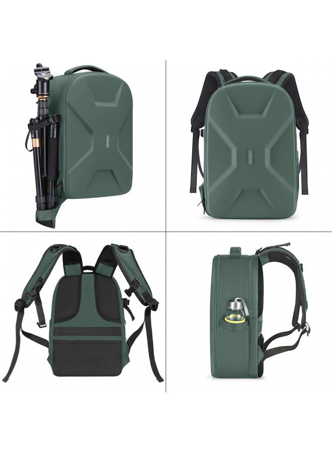 Mosiso حقيبة ظهر كاميرا MOSISO، حقيبة كاميرا للتصوير DSLR/SLR/مرآة 15-16 بوصة مقاومة للماء مع حافظة صلبة وحامل ثلاثي الأرجل وحيز للكمبيوتر المحمول متوافقة مع كانون/نيكون/سوني، أخضر زمردي - Image 4