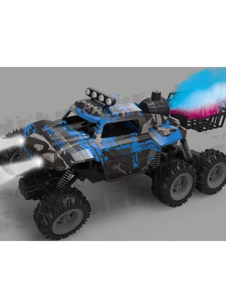 Powerful Big Climbing RC Car Rock Challenger 6WD (Blue), Rechargeable 2.4GHz Remote Control Car with Light Music and Spray function (Blue), New RC Car Truck Rock climber with  effect| Super Powerful - Image 1