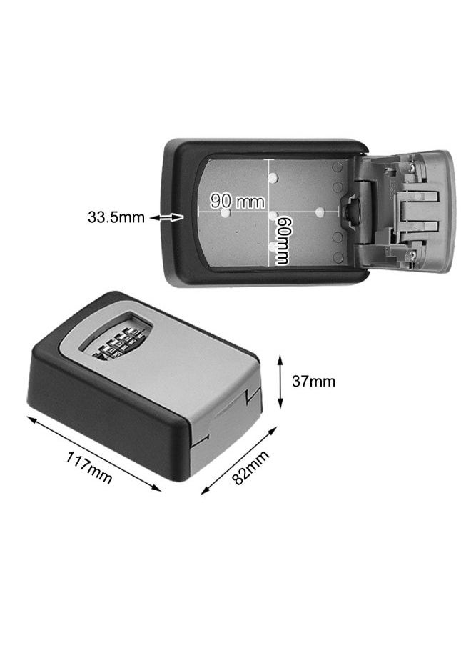 Generic 4-Piece Wall Mounted Storage Lock Box Grey/Black  - Image 3