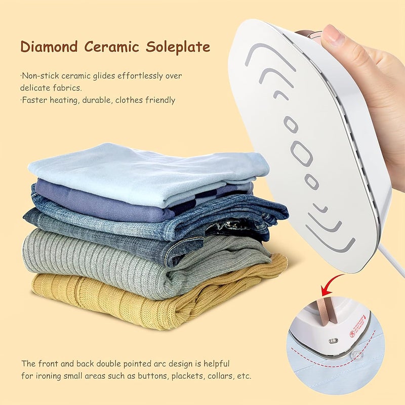 BRAINLE BRAINLE Portable Iron for Clothes Travelling Compact Iron Foldable Lightweight Dual Voltage 120V220V Handheld Micro Ironing Machine Small Iron Box for Travel Ideal for Compact Use - Image 5