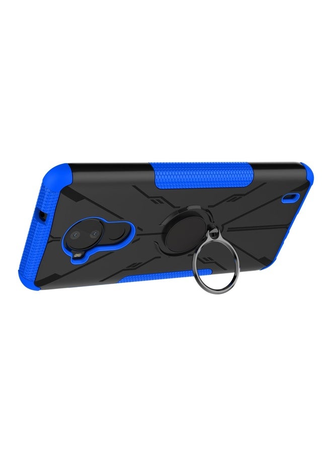 HuHa Case Cover For Nokia C30 Armor Bear Shockproof PC + TPU Phone Protective Case with Ring Holder(Blue) - Image 4