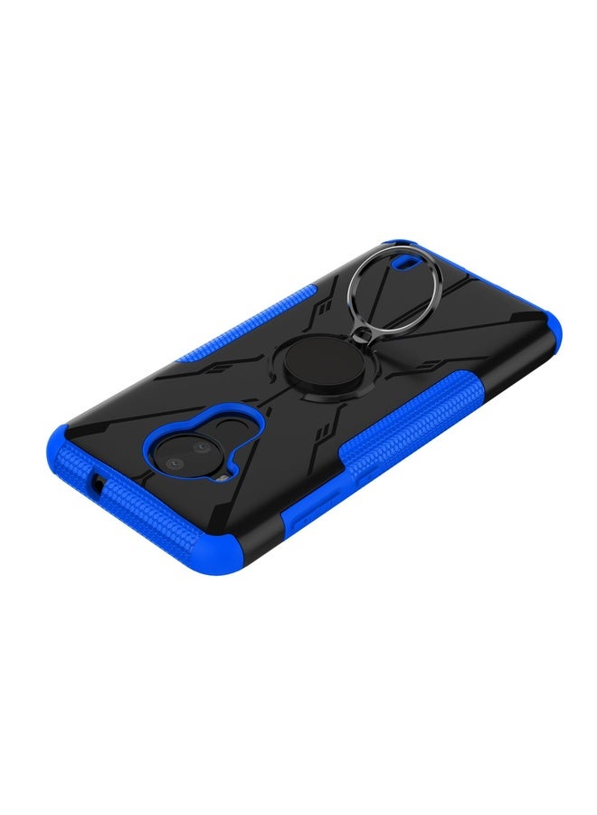 HuHa Case Cover For Nokia C30 Armor Bear Shockproof PC + TPU Phone Protective Case with Ring Holder(Blue) - Image 5