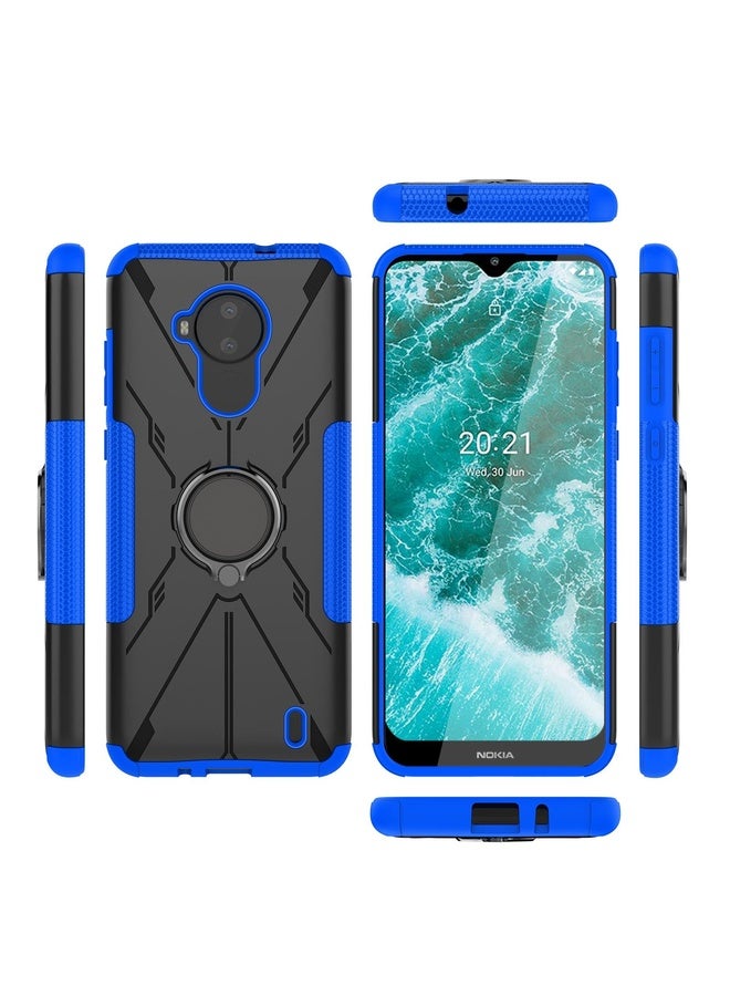 HuHa Case Cover For Nokia C30 Armor Bear Shockproof PC + TPU Phone Protective Case with Ring Holder(Blue) - Image 2