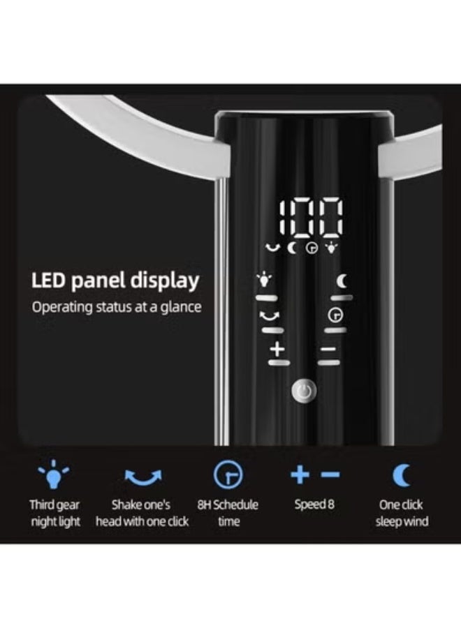 جاجيك F5 Standing Pedestal Fan – Quiet DC Motor Floor Fan with 180°+90° Oscillation, Remote Control, 8 Speed Settings, 8H Timer & Adjustable Height Circulator Fan for Bedroom, Living Room & Office – White - Image 3