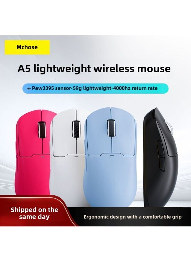 Generic - (MCHOSE)A5 Three-Template Electric Competition Wireless Office Game 99 Electric Competition Lightweight Mouse-Specifications:A5ultra-berry Red - Image 1