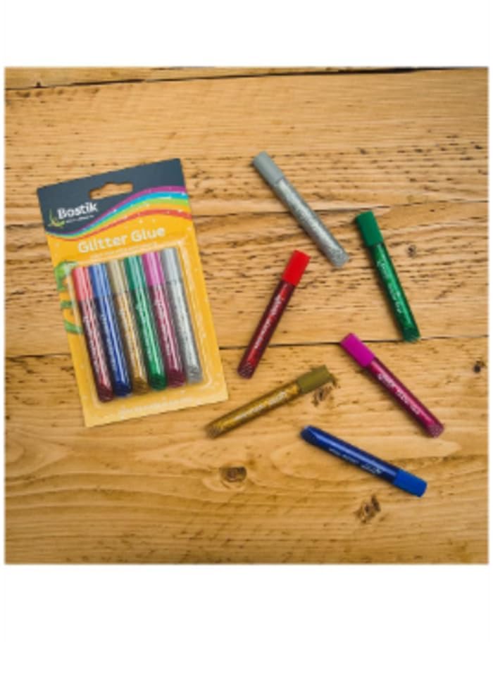 بوستيك مجموعة أقلام صمغ فنية لامعة - مجموعة من 6 ألوان متنوعة - للمدرسة/الحرف/الهوايات (عبوة من 6 قطع) - Image 5