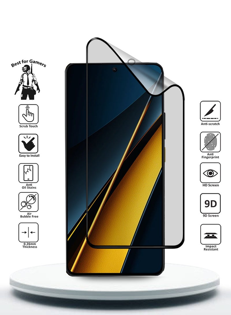 Wtech Xiaomi Poco X6 5G 2024 Nano Ceramic Full Glue Full Cover Matte Flexible Screen Protector (MSCNMN) - Clear/Black - Image 2