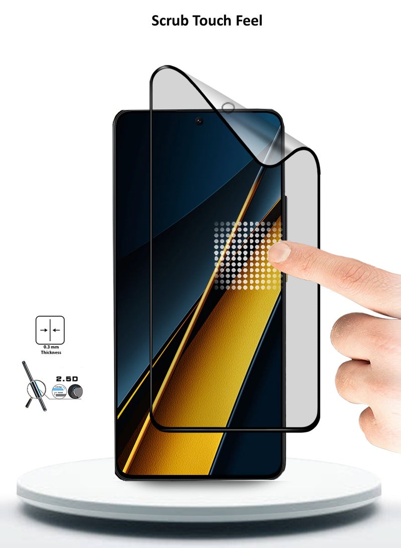 Wtech Xiaomi Poco X6 5G 2024 Nano Ceramic Full Glue Full Cover Matte Flexible Screen Protector (MSCNMN) - Clear/Black - Image 4