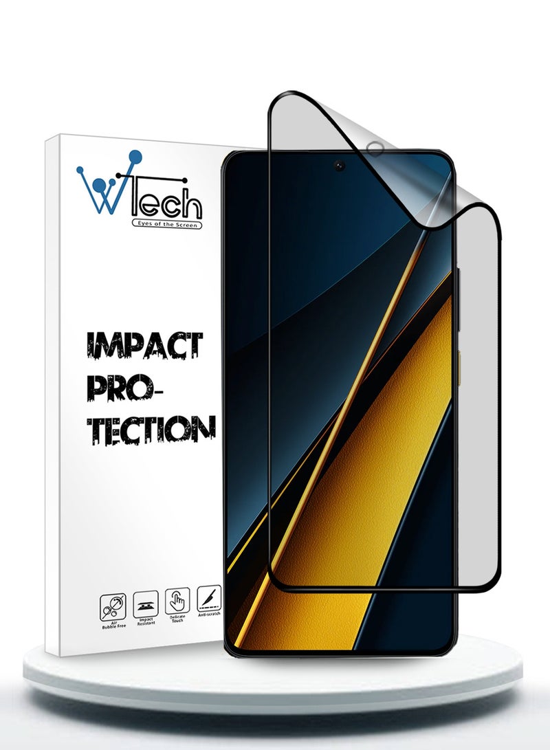 Wtech Xiaomi Poco X6 5G 2024 Nano Ceramic Full Glue Full Cover Matte Flexible Screen Protector (MSCNMN) - Clear/Black - Image 1