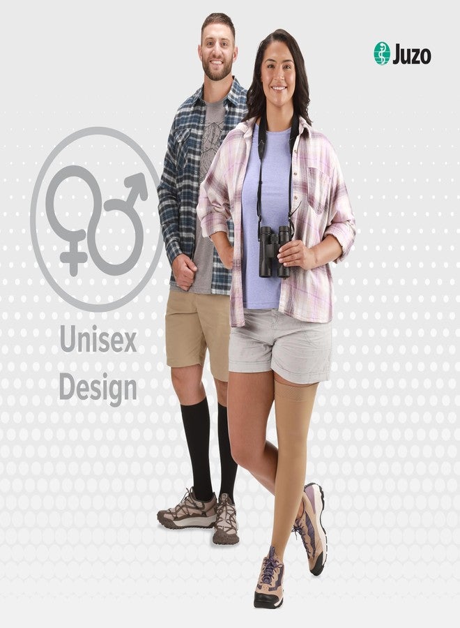 Juzo Dynamic Varin 3513 Knee-High, 40-50 mmHg Closed Toe Compression Stocking - Men & Women, Regular, 5 (V), Beige - Image 2