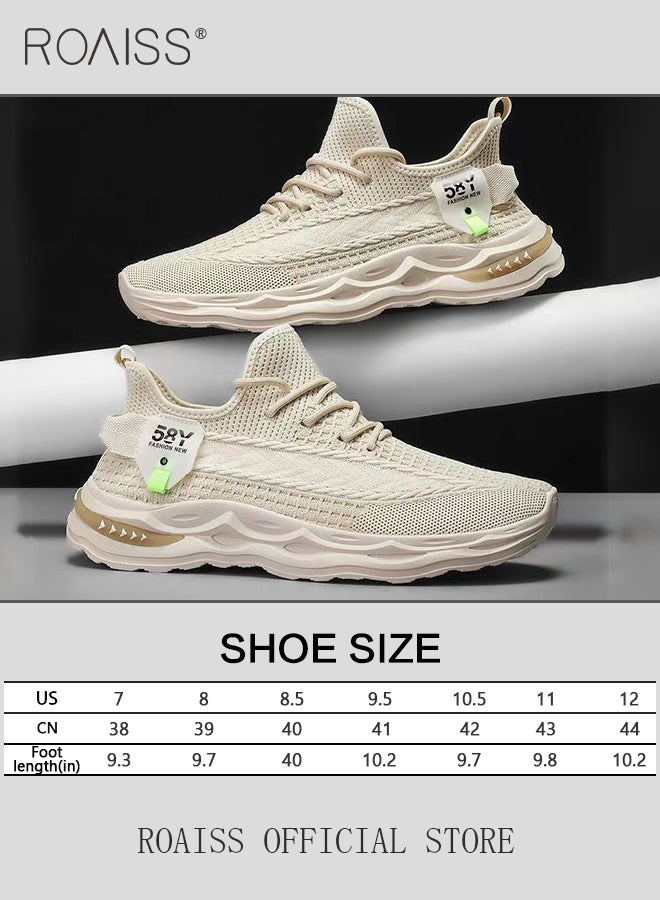 رويس أحذية رياضية منخفضة الرقبة للرجال، مريحة، خفيفة الوزن، أحذية جري ممتصة للصدمات، حذاء كاجوال بيج برباط بمقدمة مستديرة، أنشطة خارجية، عصرية ومتعددة الاستخدامات - Image 3