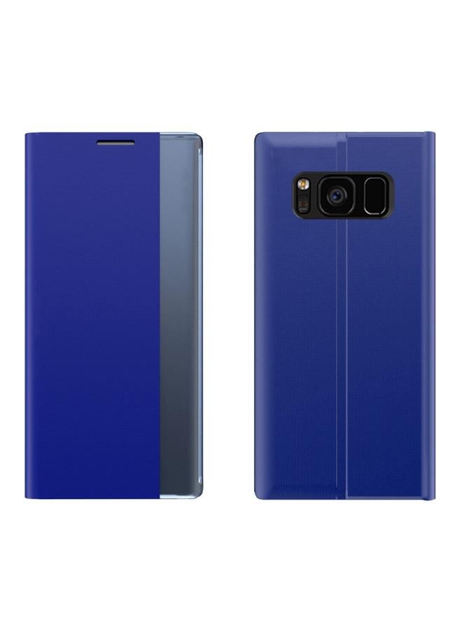 اس-توب جراب لهاتف Samsung Galaxy S8 Plus مصنوع من القماش الملمس البسيط مع حامل قابل للطي مصنوع من الجلد - Image 1