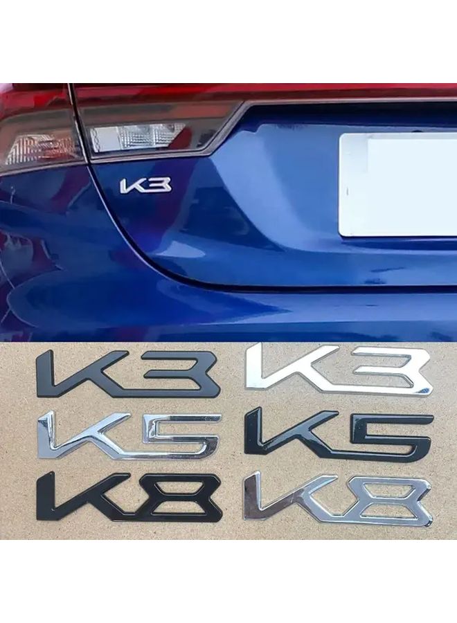 كيا K3 K5 K8 شارة صندوق معدنية فضية متينة مقاومة للخدش سهلة التركيب بدون أدوات - Image 1