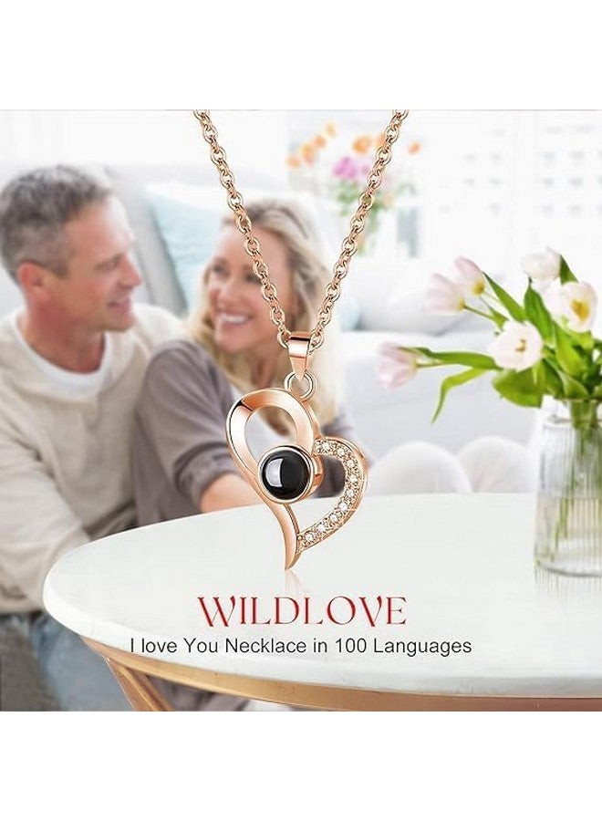 TIED RIBBONS TIED RIBBONS Birthday Gift for Girls Girlfriend Wife Mom Mother Girls Women Friends Anniversary Wedding Gift Preserved Red Rose Flower Box with I Love You in 100 Languages (Golden Necklace)  - Image 4