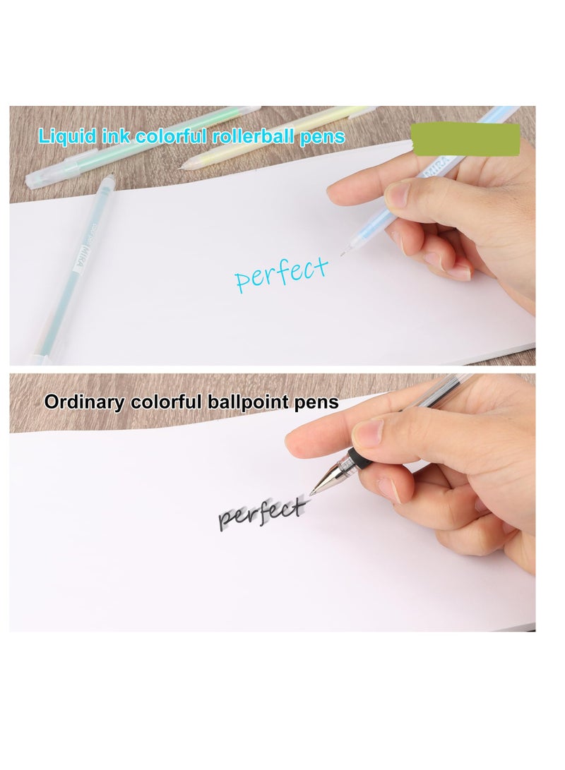 Excefore Multicolor Gel Ink Pens, 12 pcs 12 Colors Liquid Ink Rollerball Pen, 0.5mm Fine Point Ballpoint Pens, Waterproof Gel Pen for Artists, Students, and Planners, Journaling Kit  - Image 4