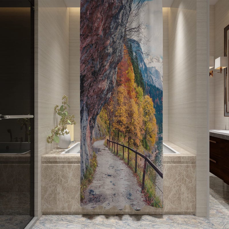 FING Bath Shower Curtain,Bathroom Curtain with Hook,Designer Shower Curtain for Bathroom,Bathtub, Decoration Modern Decorative Bathroom Curtains (Design_26) - Image 2