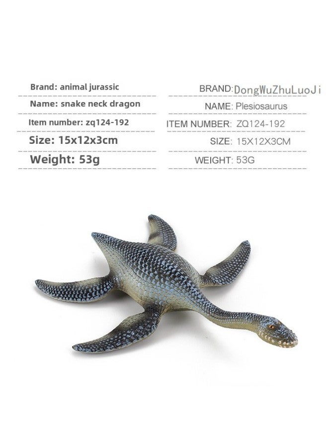 Animals Jurassic Ancient Beasts Prehistoric Biological Model Solid Plesiosaur Sliding Tooth Dragon Krou Dragon Hand-Color:124-192 Plesiosaur 53g  - Image 1