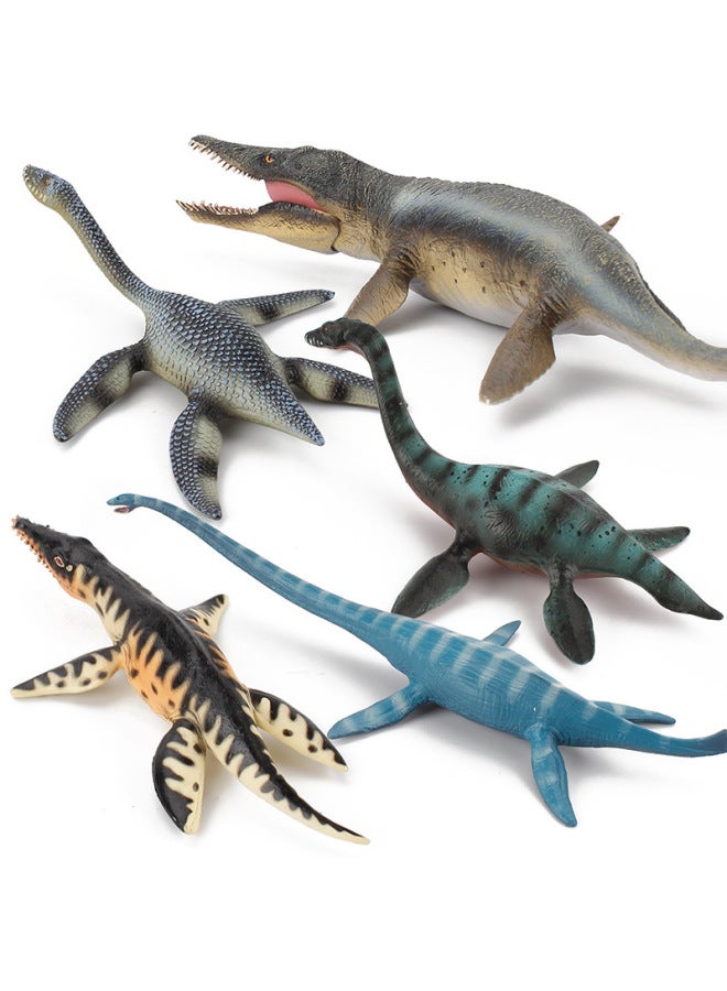Animals Jurassic Ancient Beasts Prehistoric Biological Model Solid Plesiosaur Sliding Tooth Dragon Krou Dragon Hand-Color:124-192 Plesiosaur 53g  - Image 3