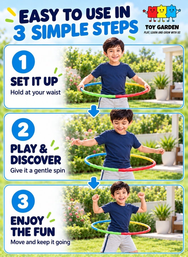 TOY GARDEN Adjustable Detachable Hula Hoop for Kids – Lightweight Fitness Toy for Indoor & Outdoor Play - Image 5