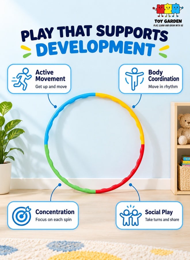 TOY GARDEN Adjustable Detachable Hula Hoop for Kids – Lightweight Fitness Toy for Indoor & Outdoor Play - Image 3