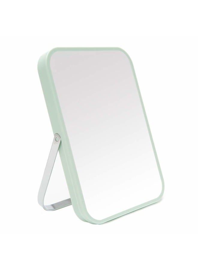 YEAKE Table Desk Vanity Makeup Mirror,20cm Portable Folding Mirror with Metal Stand 90CAdjustable Rotation Tavel Make Up Mirror Hanging Bathroom for Shower Shaving(Green) - Image 1