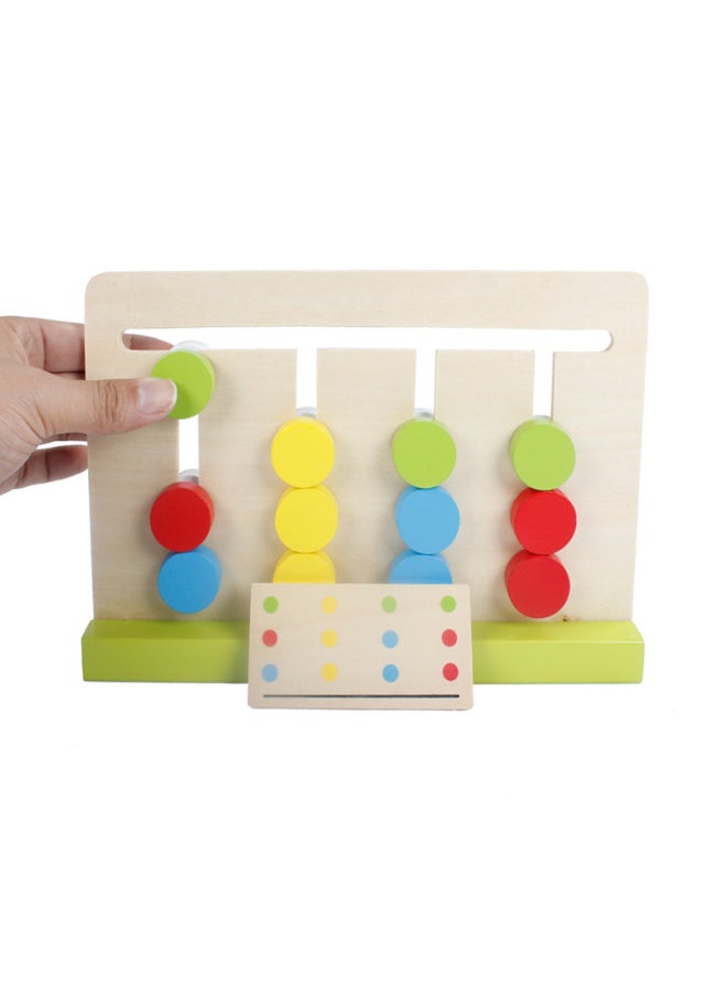 Wooden Early Education Four-Color Game Baby Color Shape Cognition Digital Computing Puzzle Montessori Teaching Aids Toys Wholesale-颜色:四色游戏  - Image 1