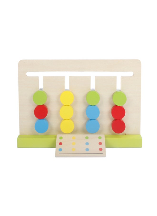 Wooden Early Education Four-Color Game Baby Color Shape Cognition Digital Computing Puzzle Montessori Teaching Aids Toys Wholesale-颜色:四色游戏  - Image 2