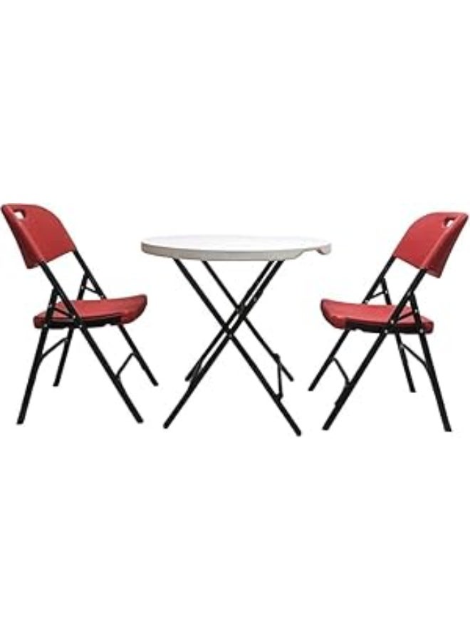 Folding table and chair set - 3 pieces, lightweight and compact - ideal for everyday use indoors or outdoors - Image 1
