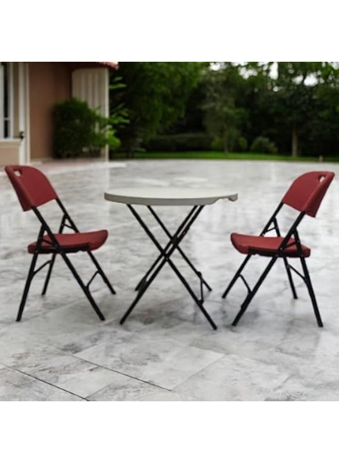 Folding table and chair set - 3 pieces, lightweight and compact - ideal for everyday use indoors or outdoors - Image 3