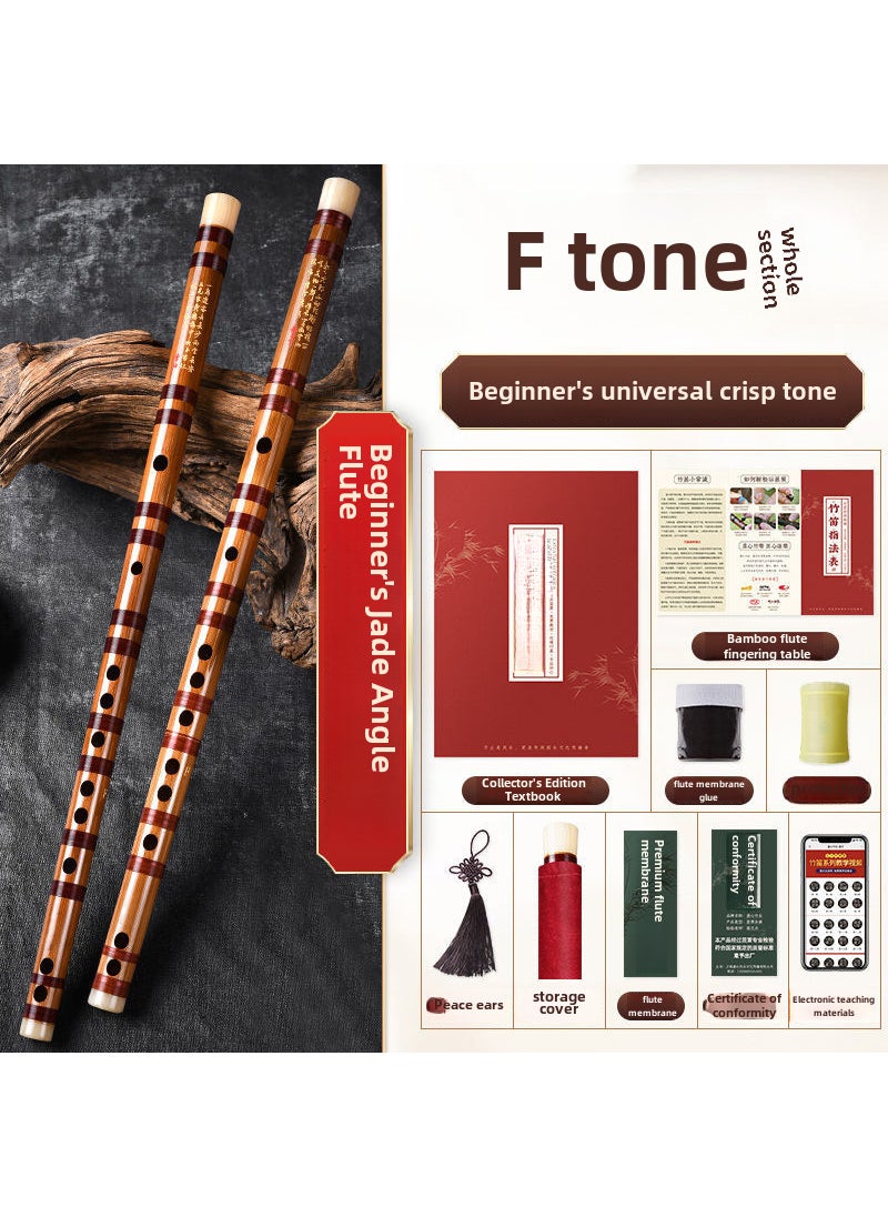Generic - Beginner Bamboo Flute Handcrafted Instrument Section F tone - Image 1