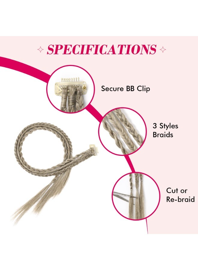 Braid Hair Extensions, 6 PCS Clip in Hair Extensions Baby Braids, 22" Long Natural Soft Synthetic Hairpieces for Women Daily Wear - Image 2