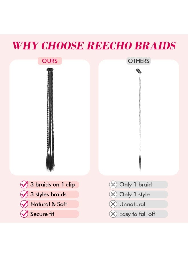 Braid Hair Extensions, 6 PCS Clip in Hair Extensions Baby Braids, 22" Long Natural Soft Synthetic Hairpieces for Women Daily Wear - Image 4