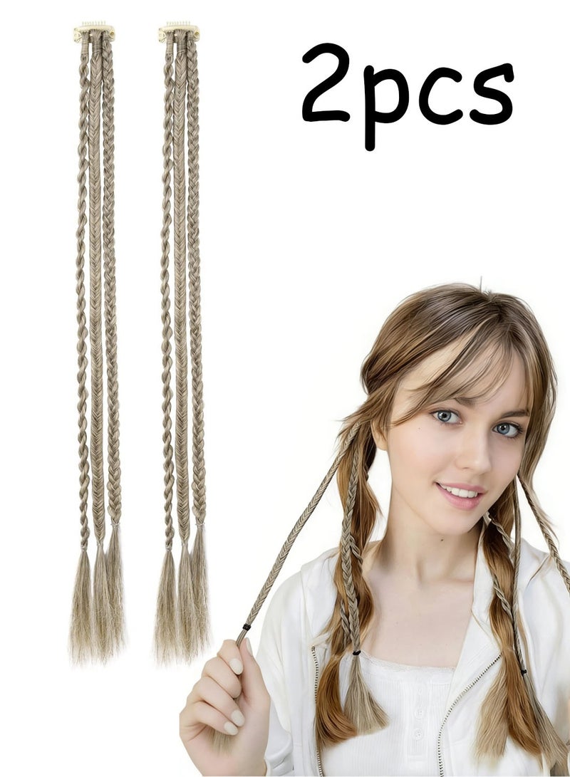 Braid Hair Extensions, 6 PCS Clip in Hair Extensions Baby Braids, 22" Long Natural Soft Synthetic Hairpieces for Women Daily Wear - Image 1