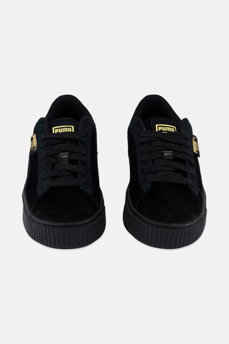 PUMA Women Velvet Lace Up Shoes, Black - Image 3